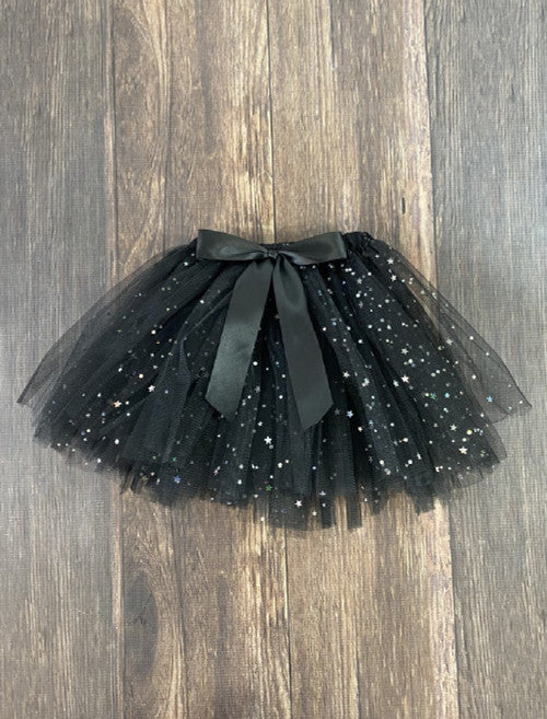 Black & Silver Star Sparkle Tie Tutu