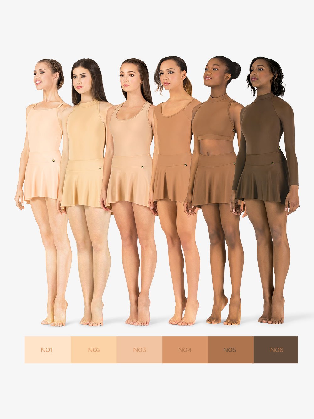 Womens True Bare "Polina" Pull-On Skirt