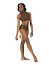 Womens True Bare "Mila" Triangle Back Dance Crop Top