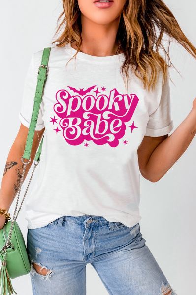 Spooky Babe Bat Crew Neck T-Shirt