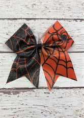 Halloween Spider Web Glittery Cheer Bow