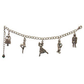 Nutcracker Characters Five Charms in Gold Charm Bracelet