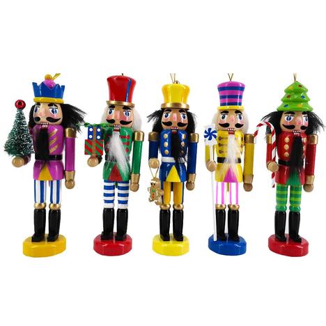 Funky Colored Nutcracker Ornaments - Set of 5